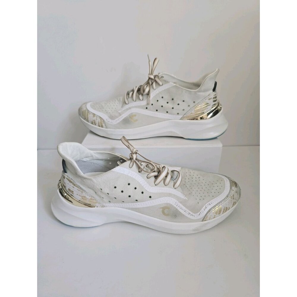 Courser Uno White Luxe Nubuck Leather Lace Up Sneakers Shoes Womens Size 10 40 - Picture 14 of 14
